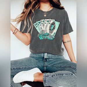 Graphic Tee with Deck of Cards